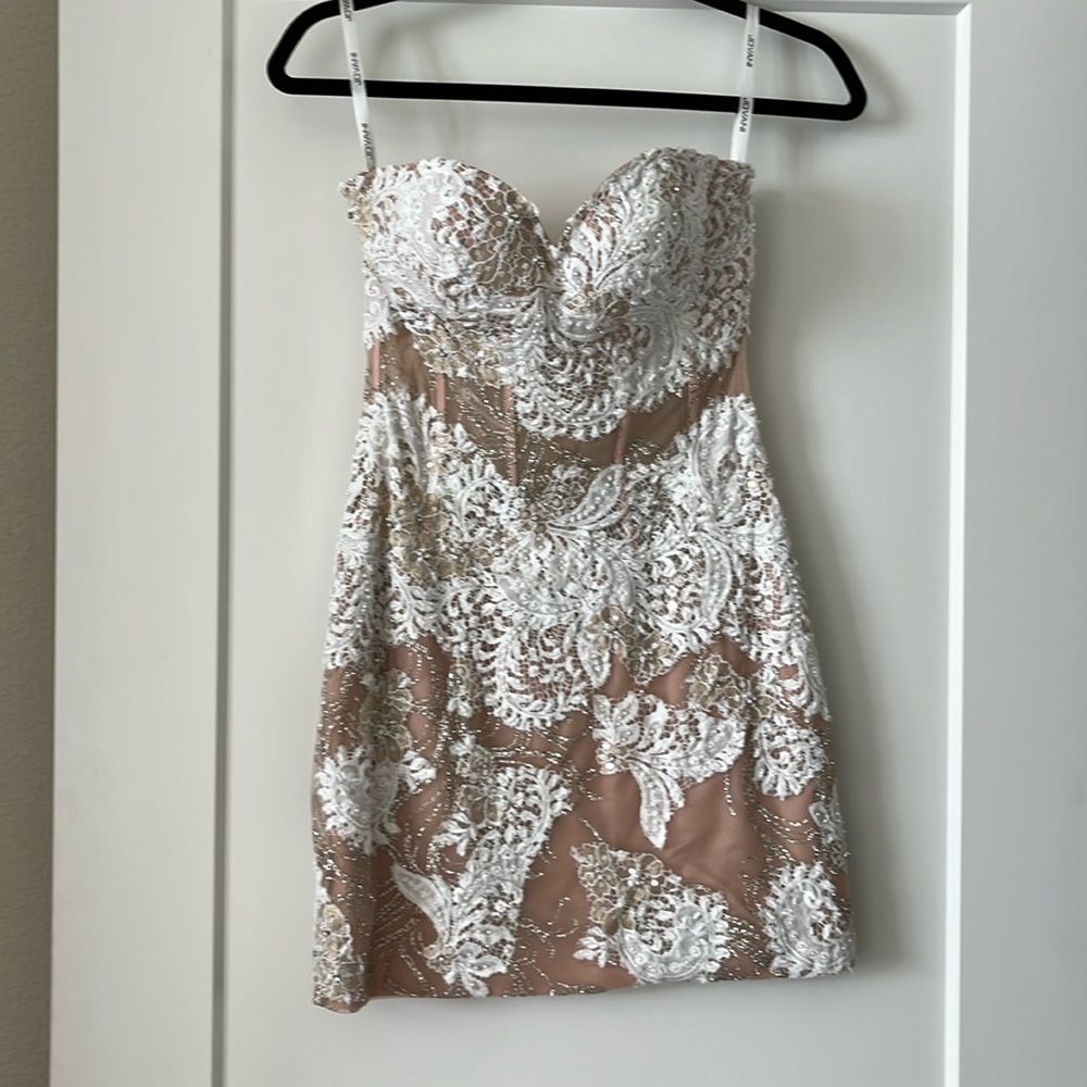 New Jovani Mini Wedding Evening Dress Sz 0